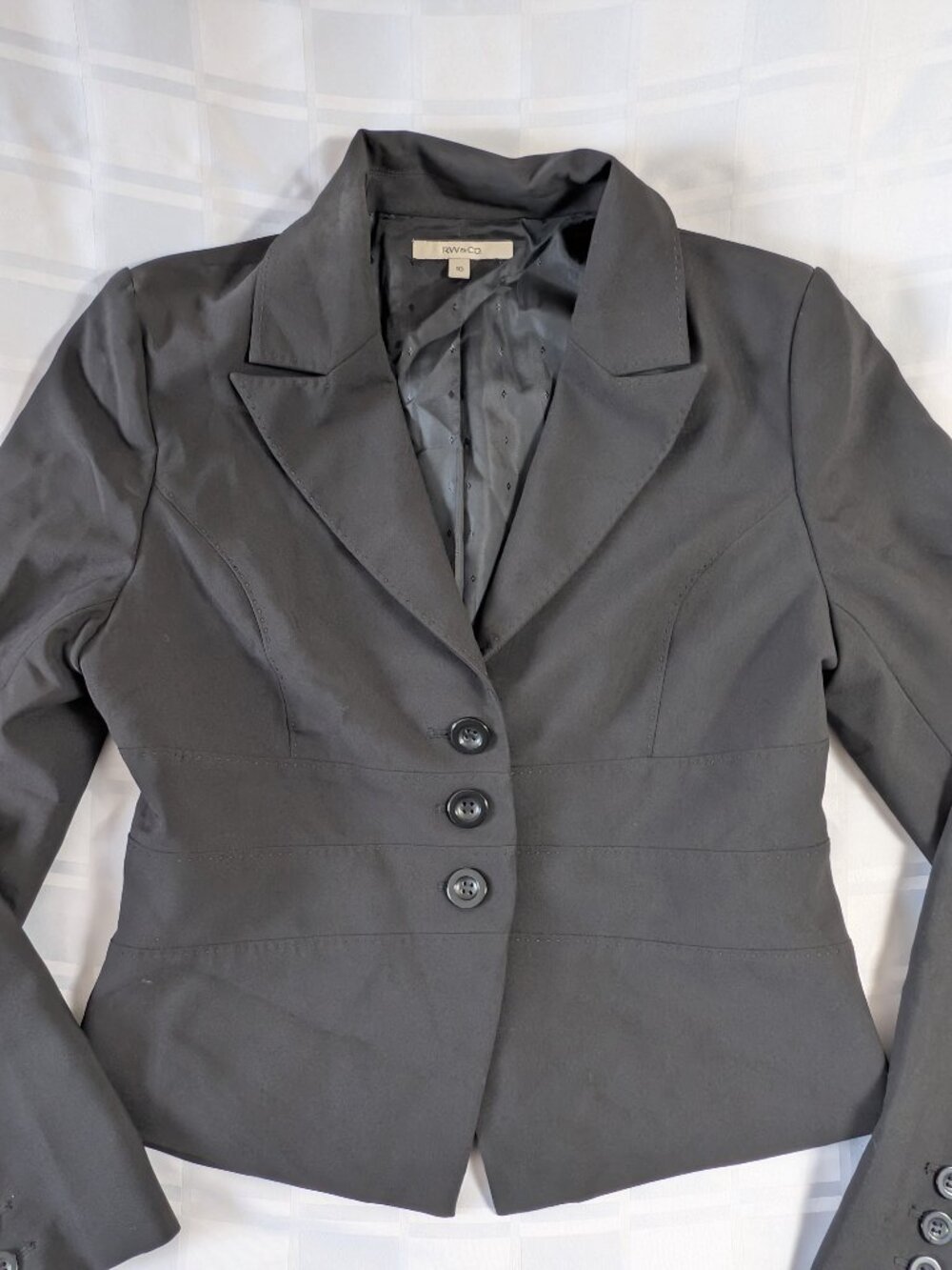 RW&CO WOMEN'S GRAY BLAZER BUSINESS JACKET FASHION FORMAL WEAR SIZE 10 STYLE - Picture 14 of 16